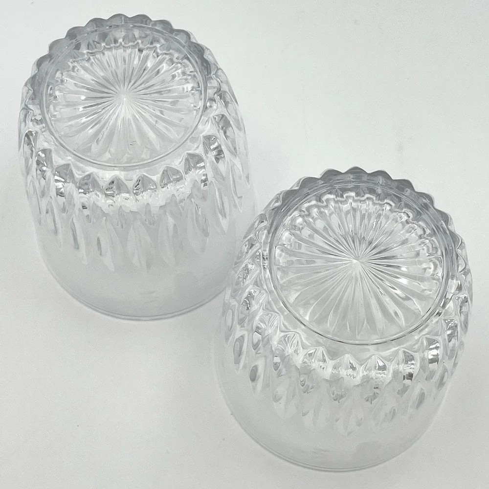 Vintage Princess House Heritage Set Of 2 Old Fashioned Rocks Glasses 10oz Floral